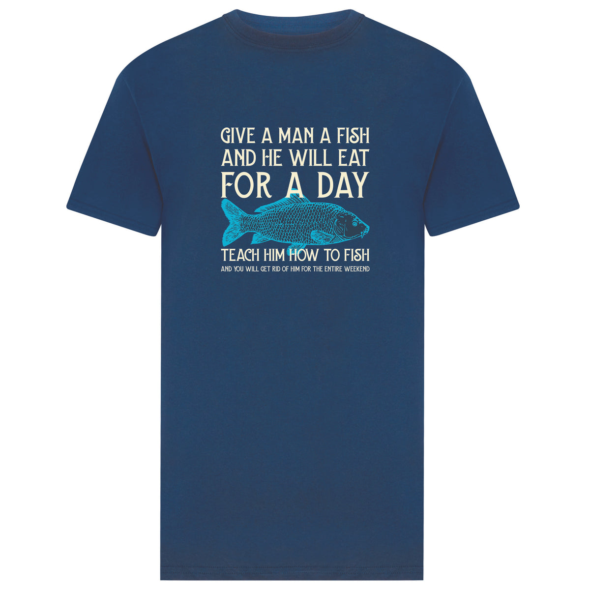 Give a Man a Fish T-Shirt - Navy Blue