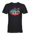 Black tee-shirt featuring World Famous Isle of Man Road Races
