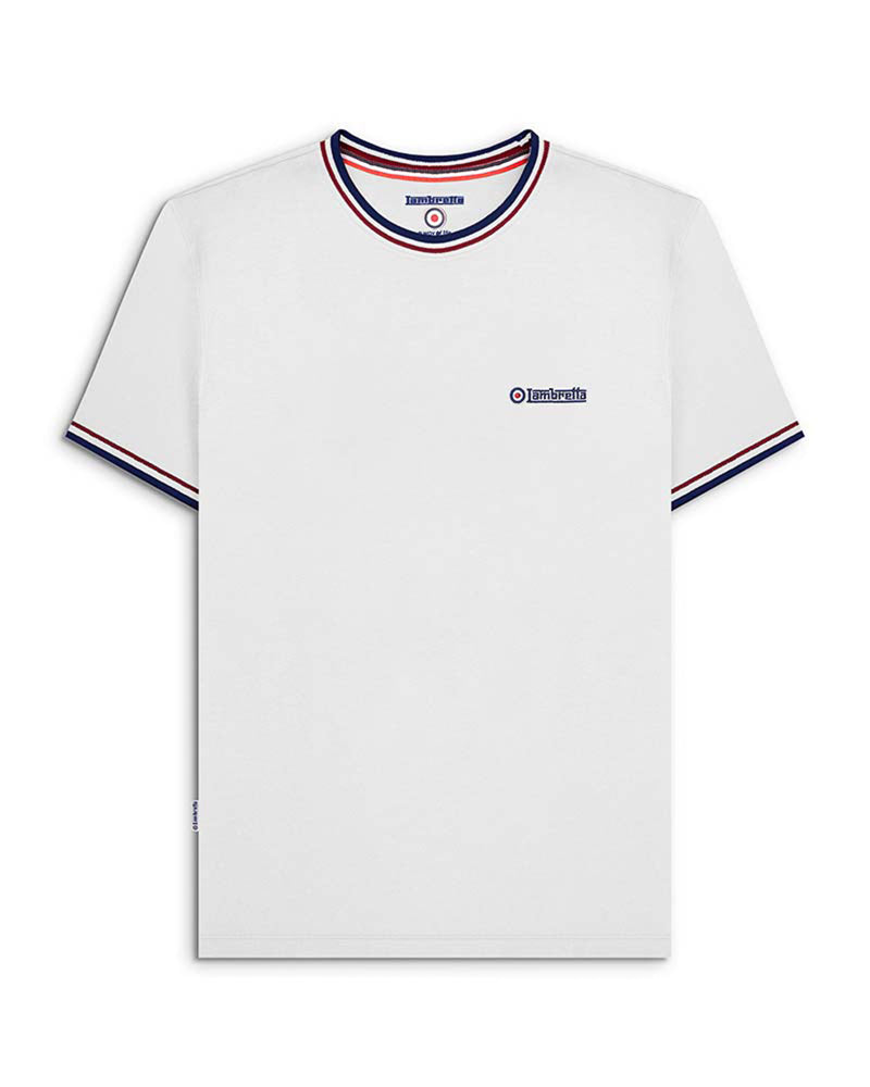 Lambretta Triple Tipped Polo T Shirt White