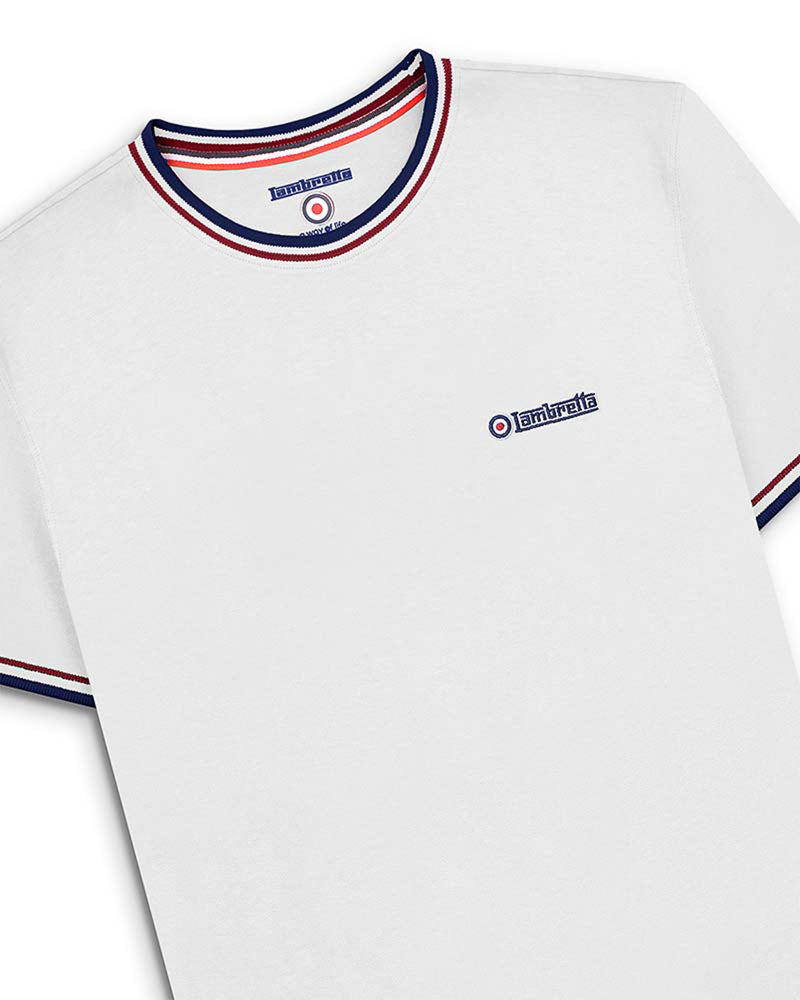 Lambretta Triple Tipped Polo T Shirt White