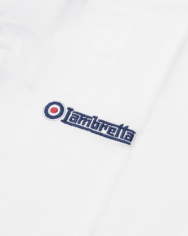 Lambretta Triple Tipped Polo T Shirt White