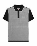 lambretta mens gingham polo shirt black