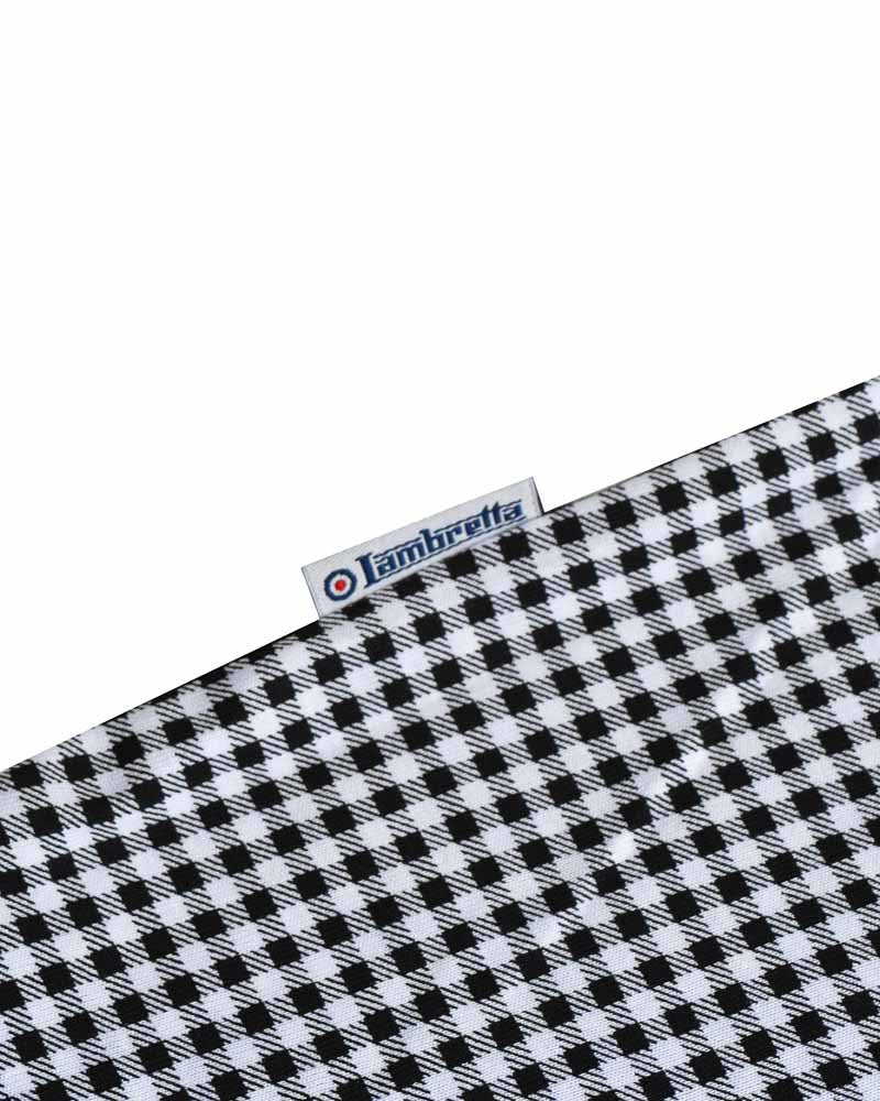 Lambretta Gingham AOP Polo Shirt Black
