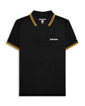 lambretta mens polo shirt black-gold