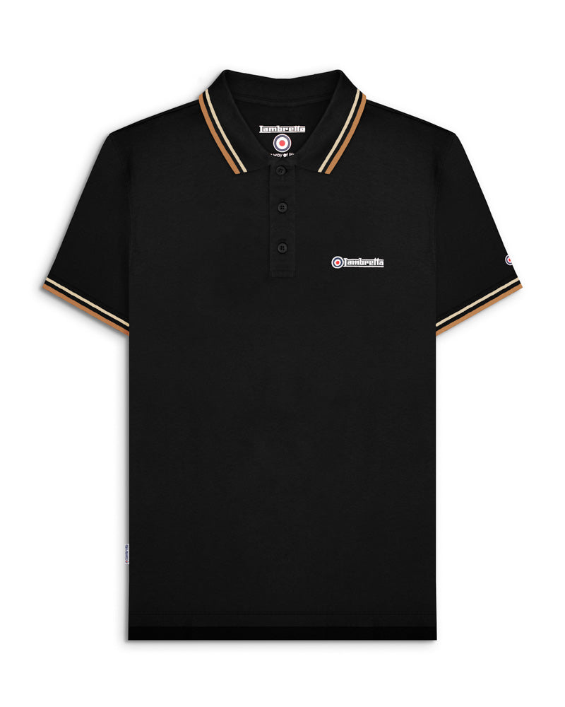 Lambretta mens polo shirt blk-wa-t