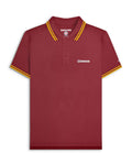 Lambretta Twin Tipped Polo  Burgundy/Gold