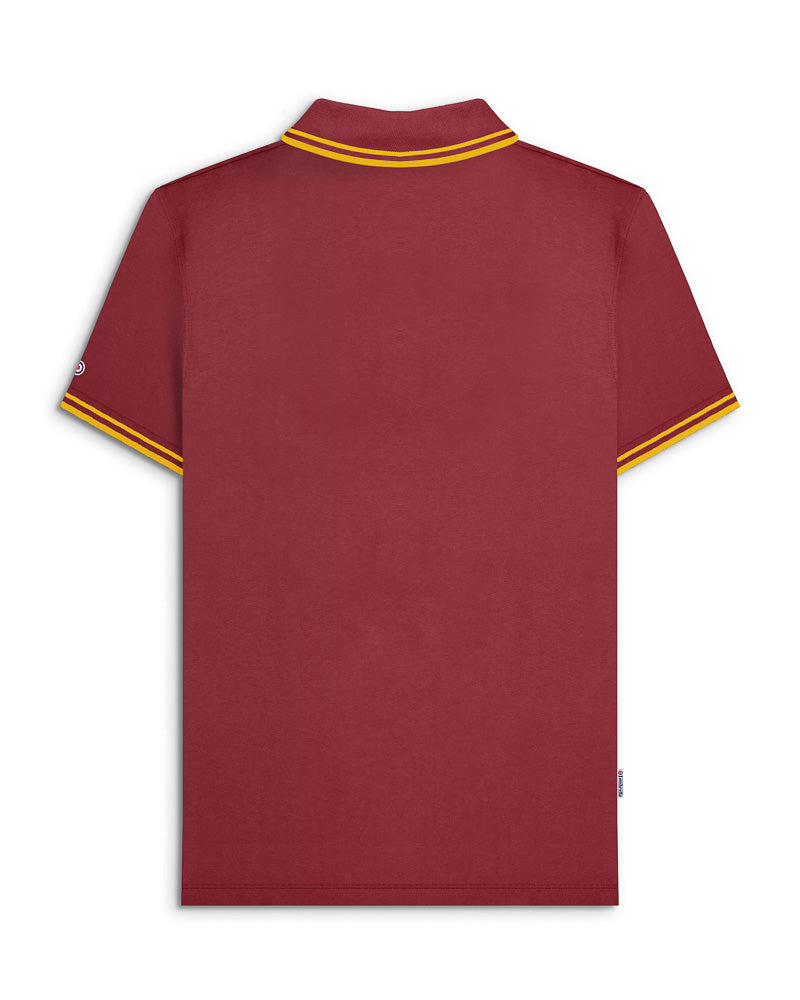 Lambretta Twin Tipped Polo  Burgundy/Gold
