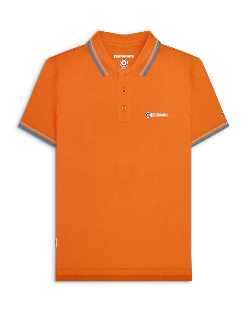 Lambretta mens tip polo shirt orange
