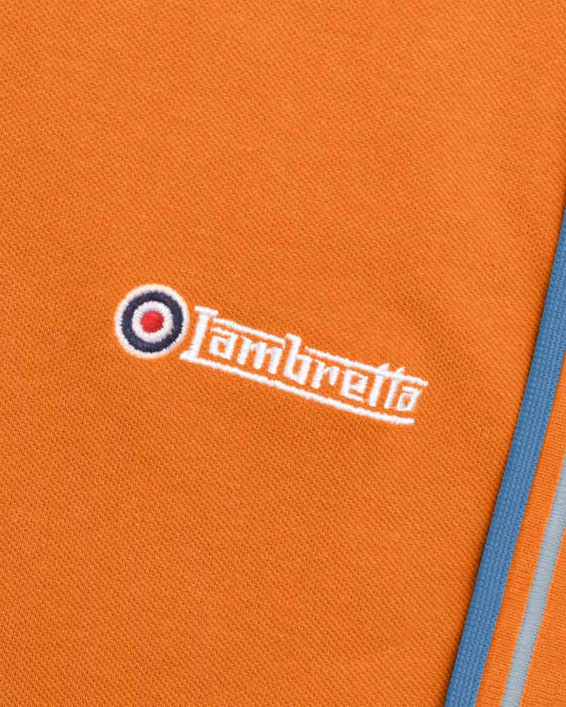 Lambretta Twin Tipped Polo  Orange-Sky/Dk Blue