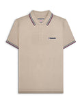Lambretta Twin Tipped Polo  Stone-MoonOcean-WB