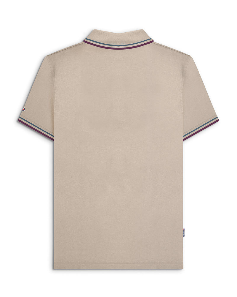 Lambretta Twin Tipped Polo  Stone-MoonOcean-WB