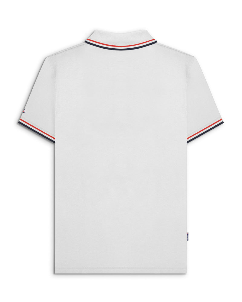 Lambretta Twin Tipped Polo  White Red-Navy