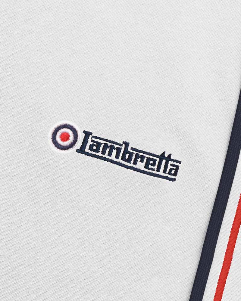 Lambretta Twin Tipped Polo  White Red-Navy