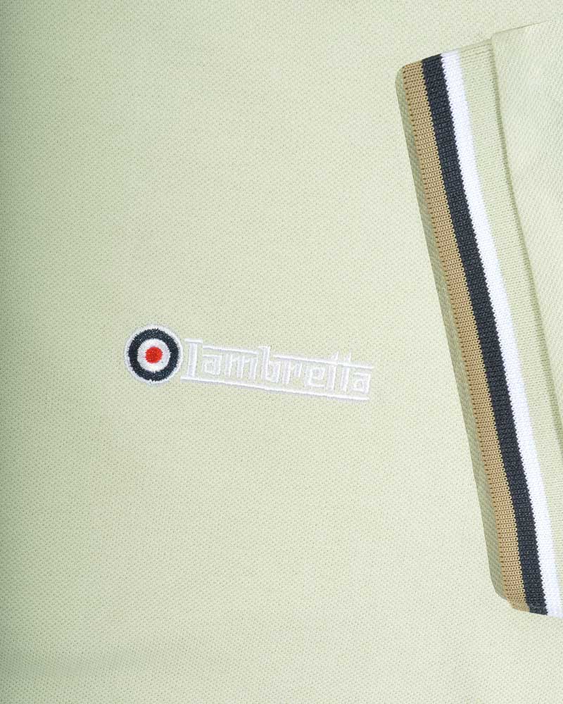 Lambretta Twin Tipped Polo  Pale Aqua-Wht/Saph/Cash