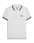 Lambretta Triple Tipped Polo  White..Cameo/Navy/Sky