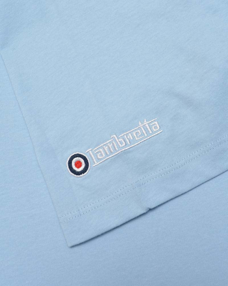 Lambretta Fade Racing Stripe T Shirt  Sky