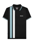lambretta vertical stripe mens polo black 