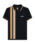 Lambretta Vertical Stripe Polo Shirt Black/Nomad