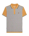 lambretta mens houndstooth polo mustard