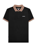 lambretta mens gingham collar polo shirt