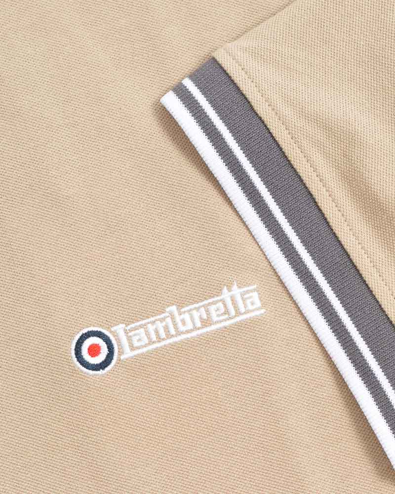 Lambretta Contrast Tipped Premium Polo Stone-Iron