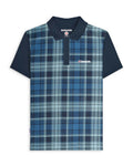 Lambretta Check Print Polo Navy