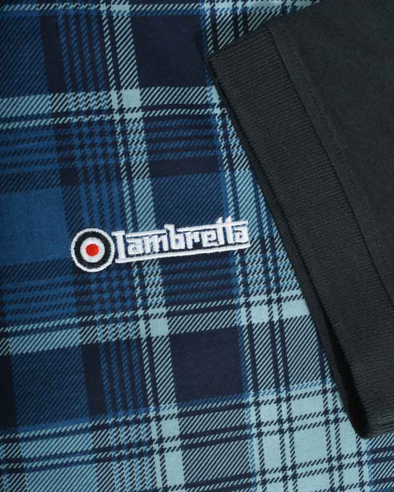 Lambretta Check Print Polo Navy