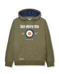 lambretta mens logo hooded top khaki