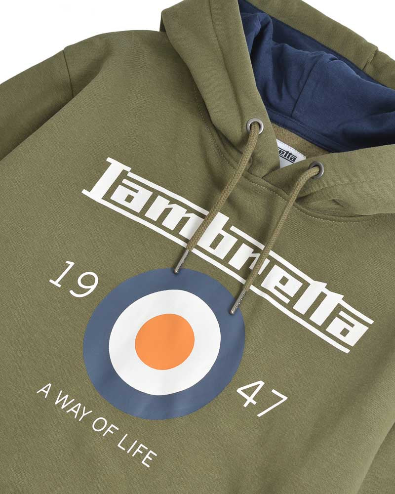 Lambretta Target Hooded Sweat Khaki