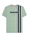 Lambretta Racing Stripe Crew T Shirt  Iceberg Green