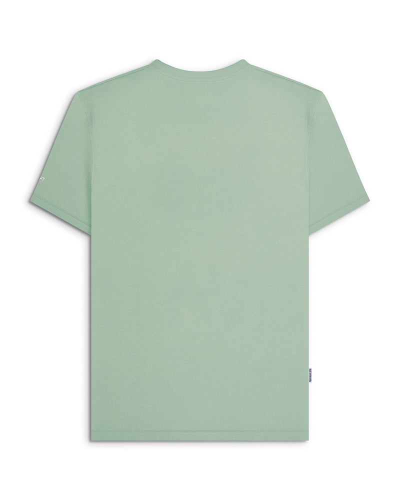 Lambretta Racing Stripe Crew T Shirt  Iceberg Green