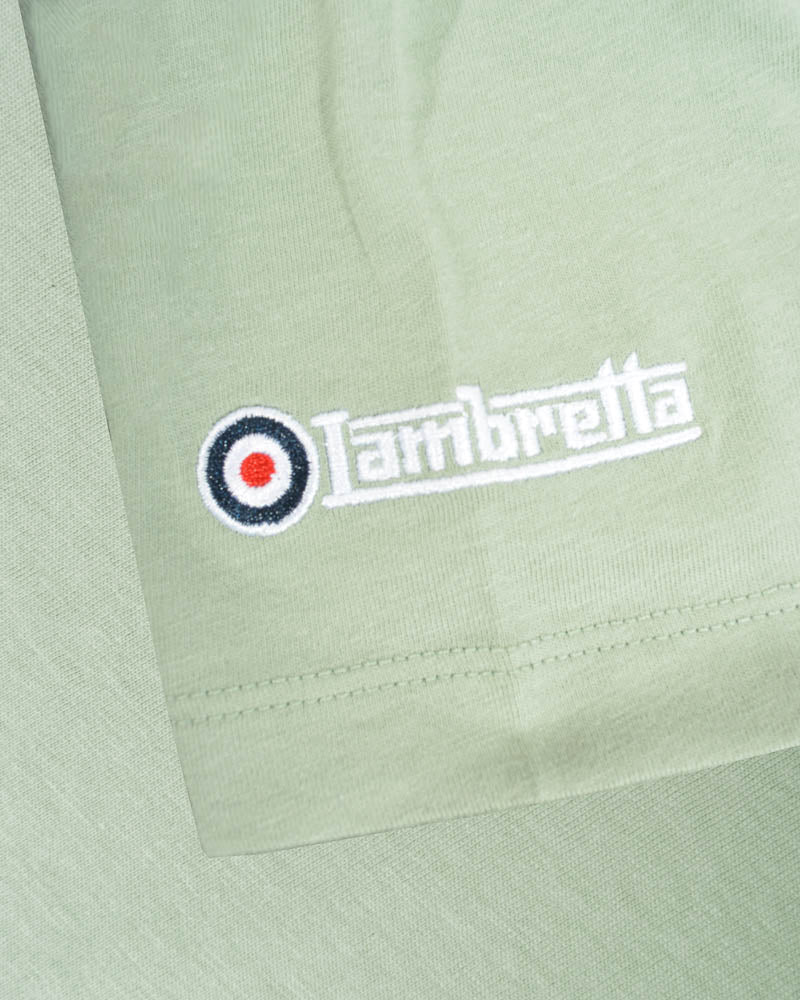 Lambretta Racing Stripe Crew T Shirt  Iceberg Green