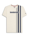 Lambretta Racing Stripe Crew T Shirt  Silver/Navy