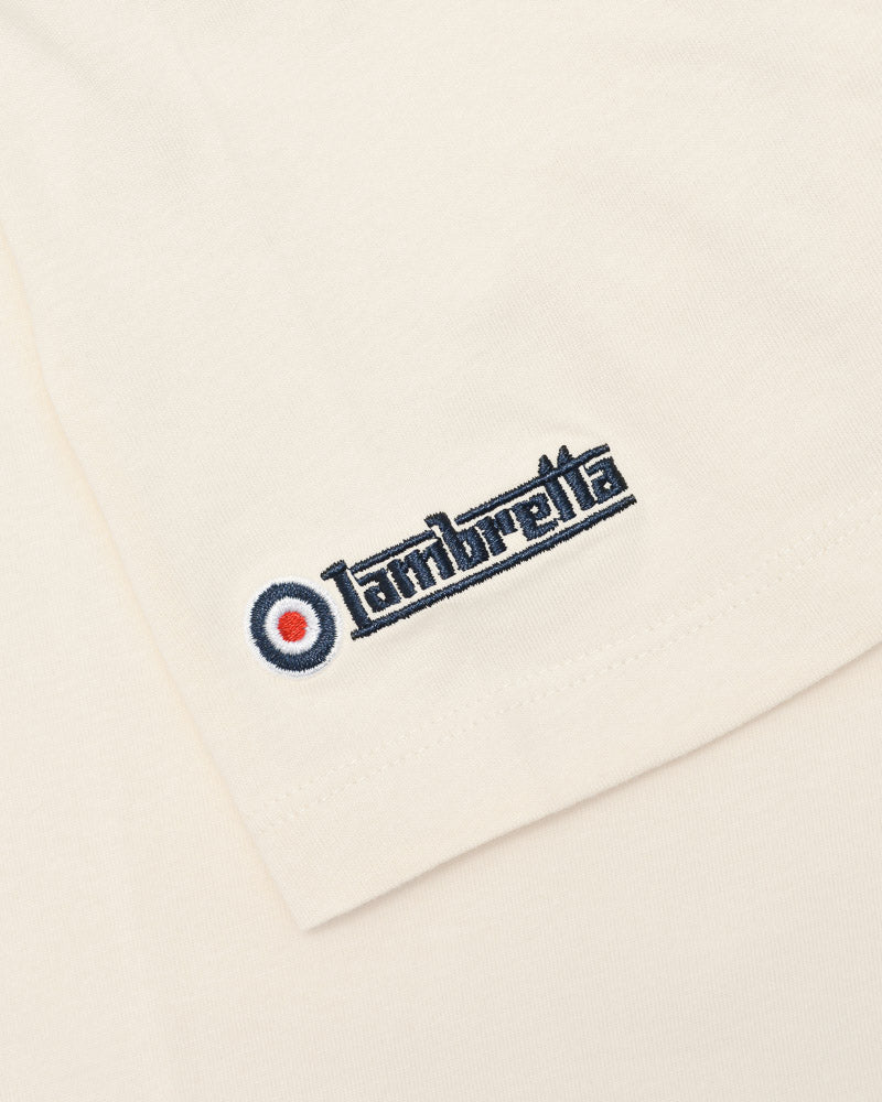 Lambretta Racing Stripe Crew T Shirt  Silver/Navy