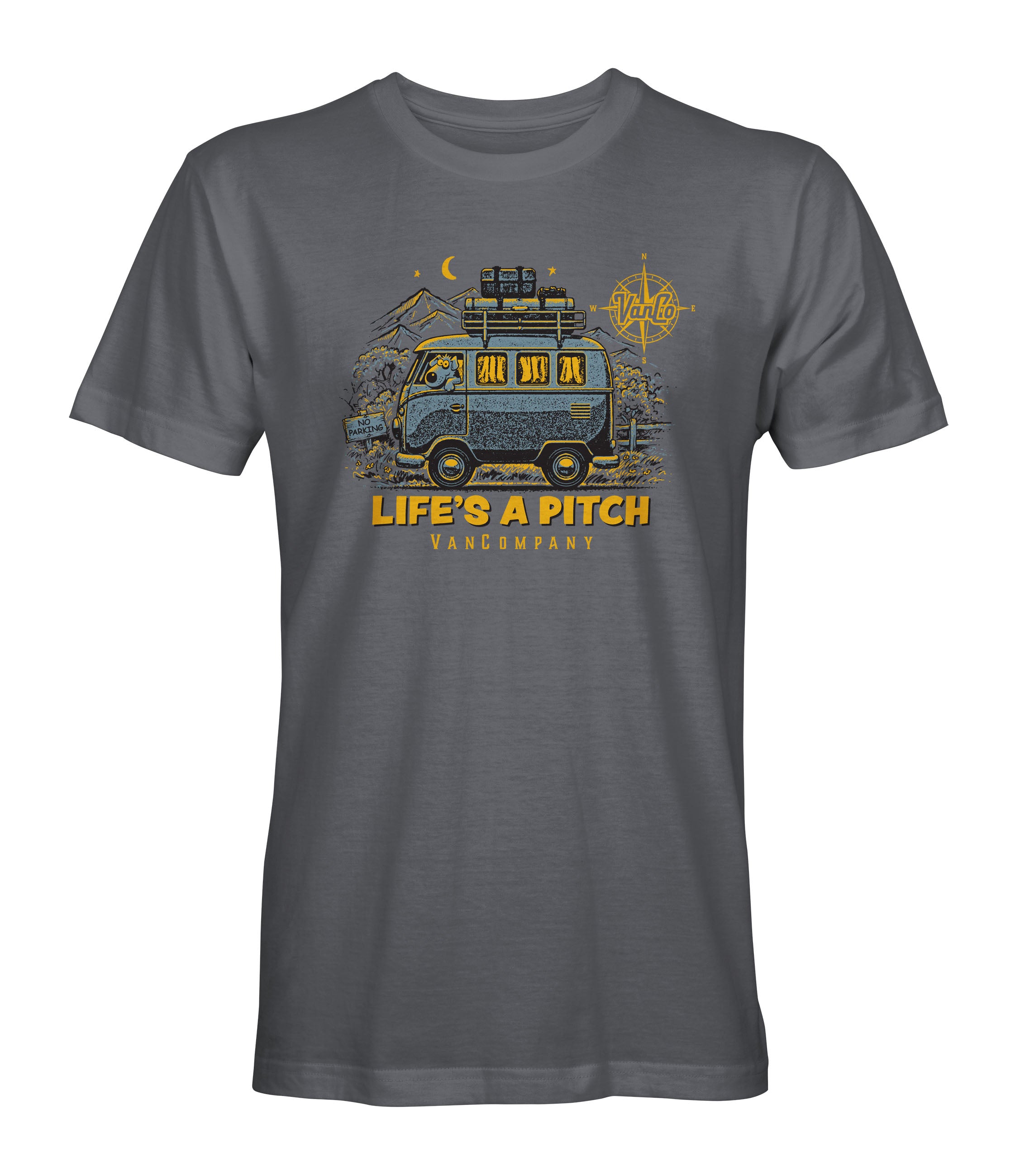 Van Company D5 Lifes a Pitch  T Shirt  Charcoal