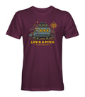 Van Company D5 Lifes a Pitch  T Shirt  Maroon
