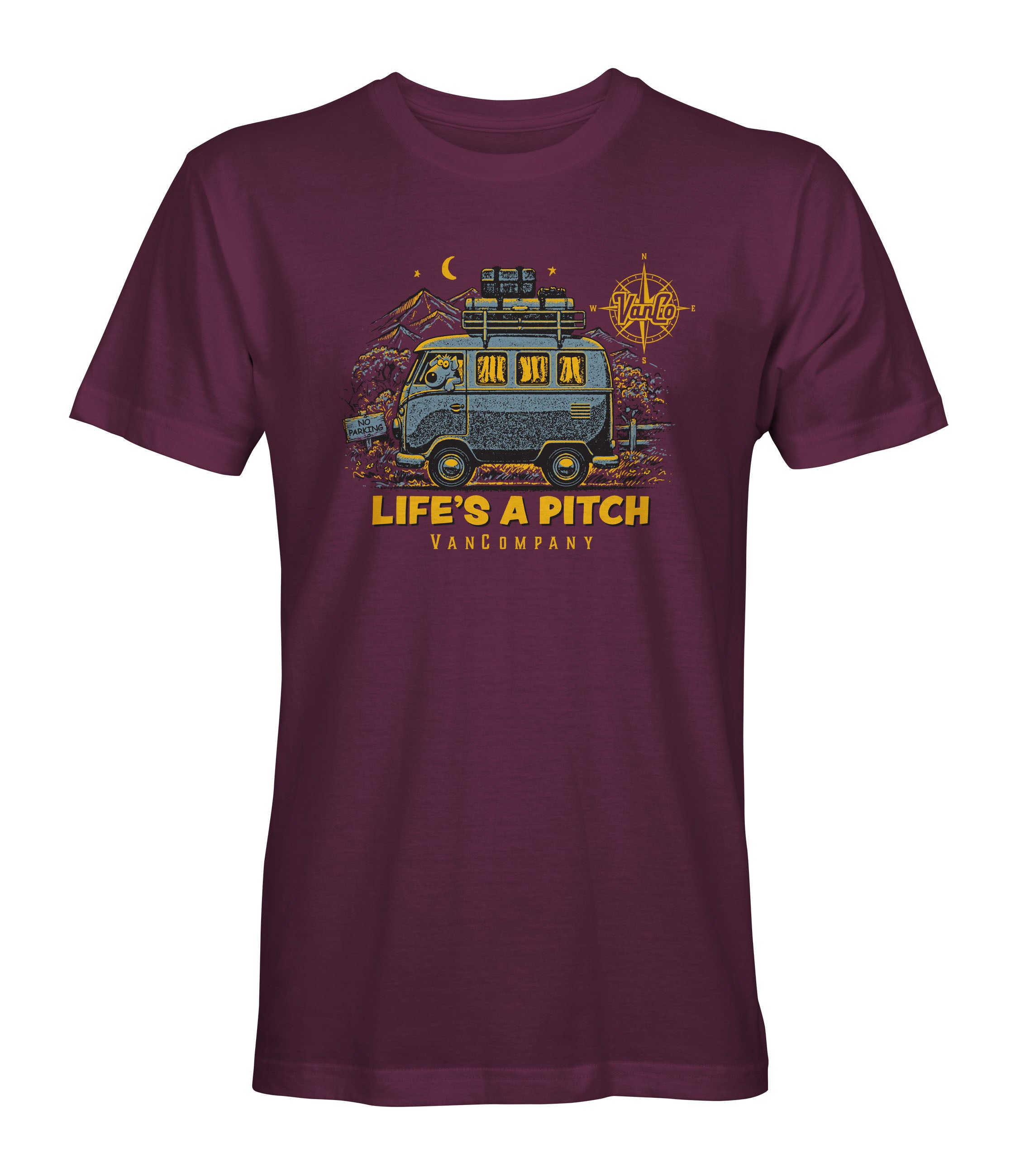 Van Company D5 Lifes a Pitch  T Shirt  Maroon