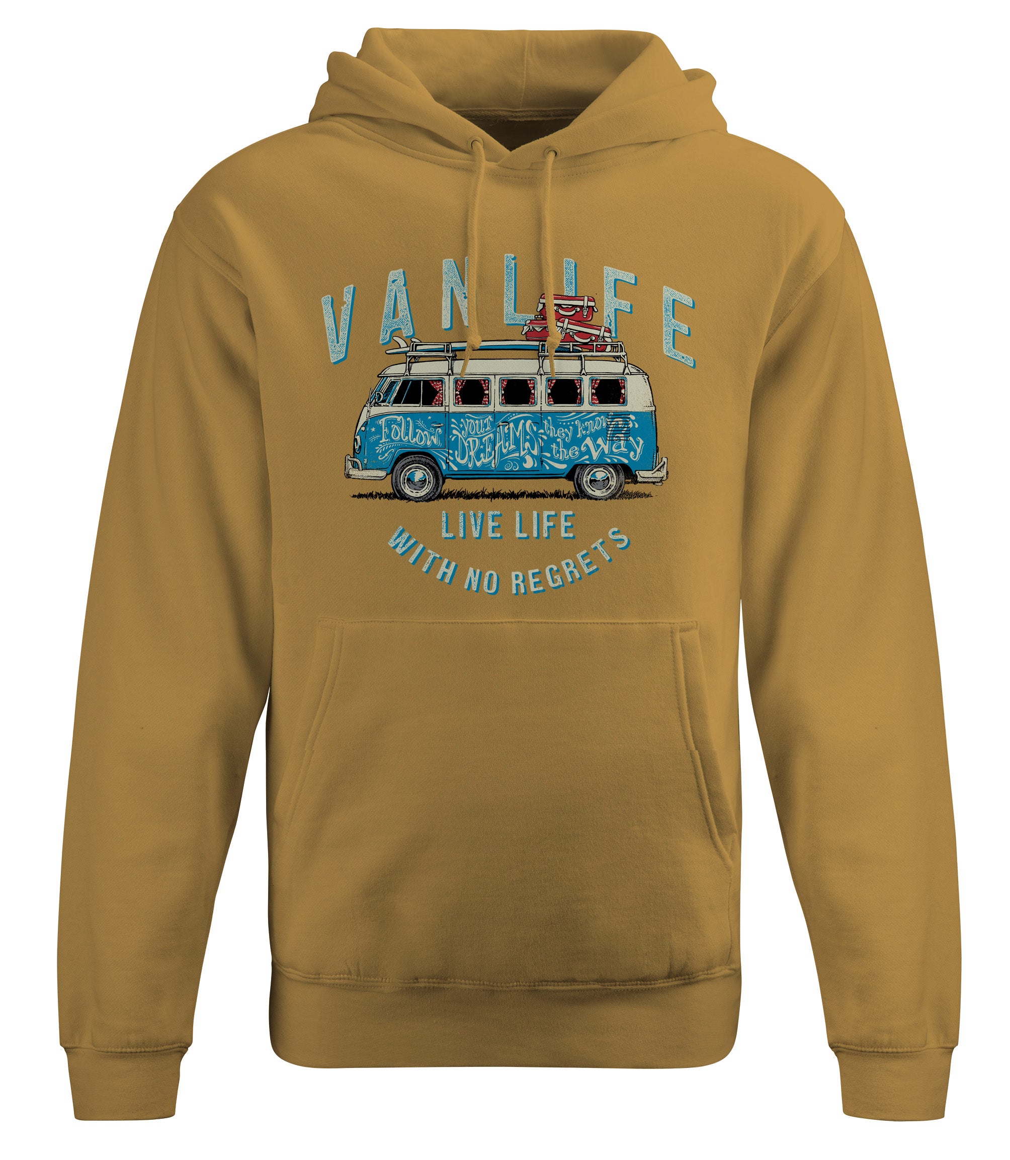 Van Life Hoody Mustard colour unisex