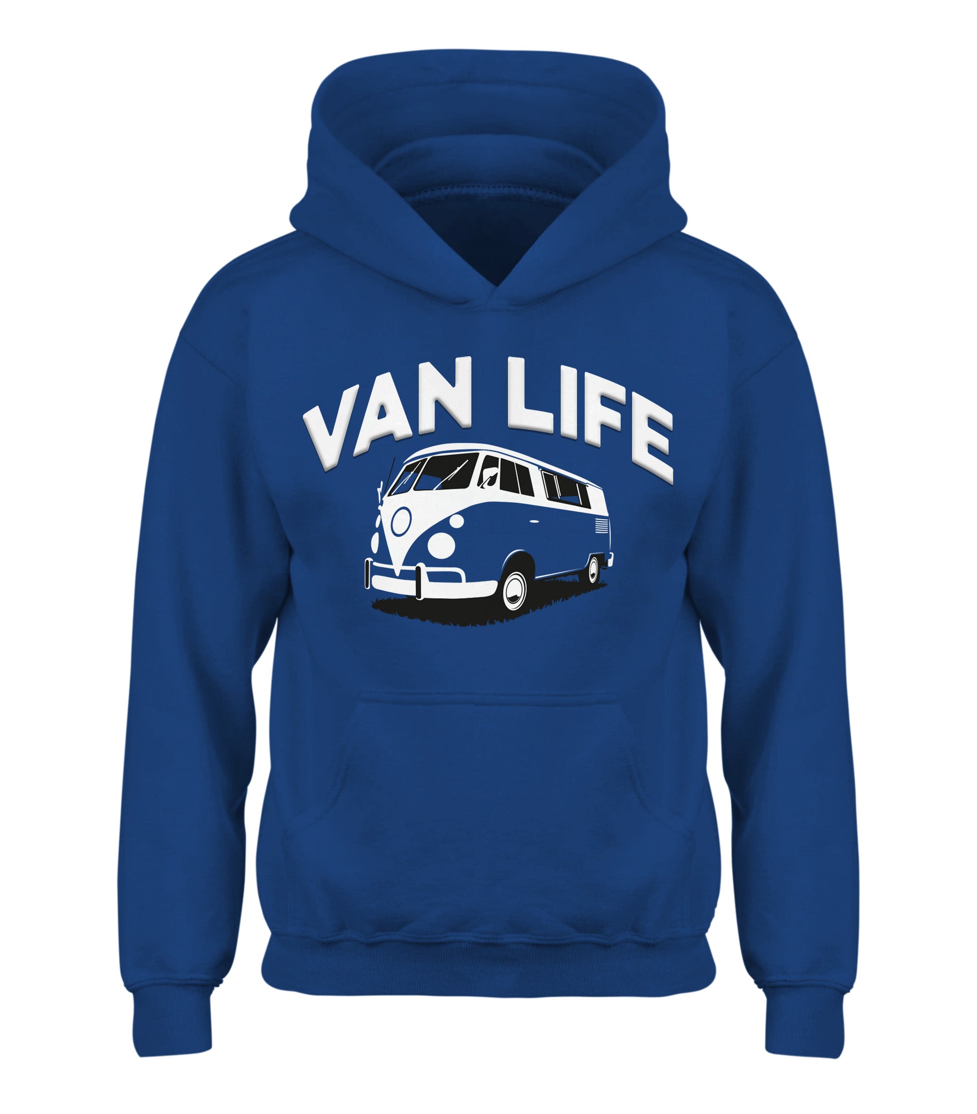 van life kids hoodie royal blue