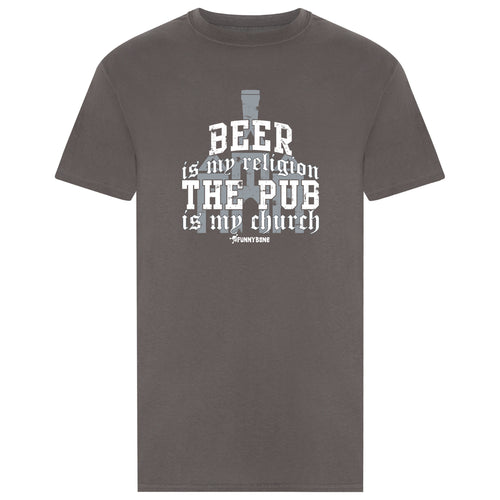 Beer is My Religion Funny Mens T-Shirt